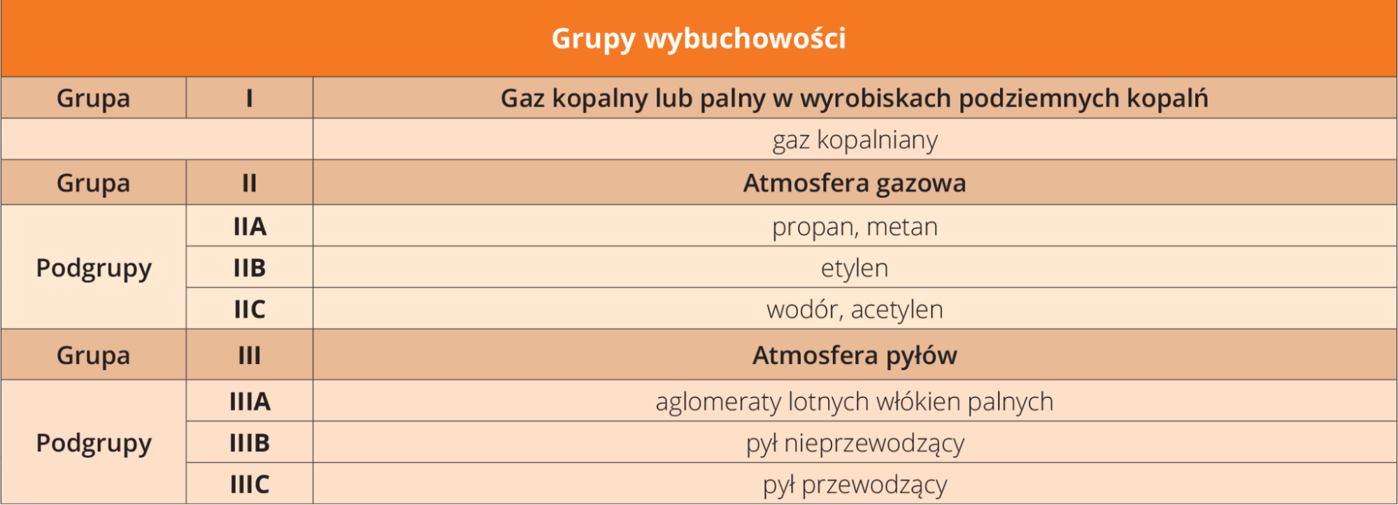 Oznaczenia grup wybuchowości na tabliczkach znamionowych - możliwość pracy w różnych atmosferach wybuchowych